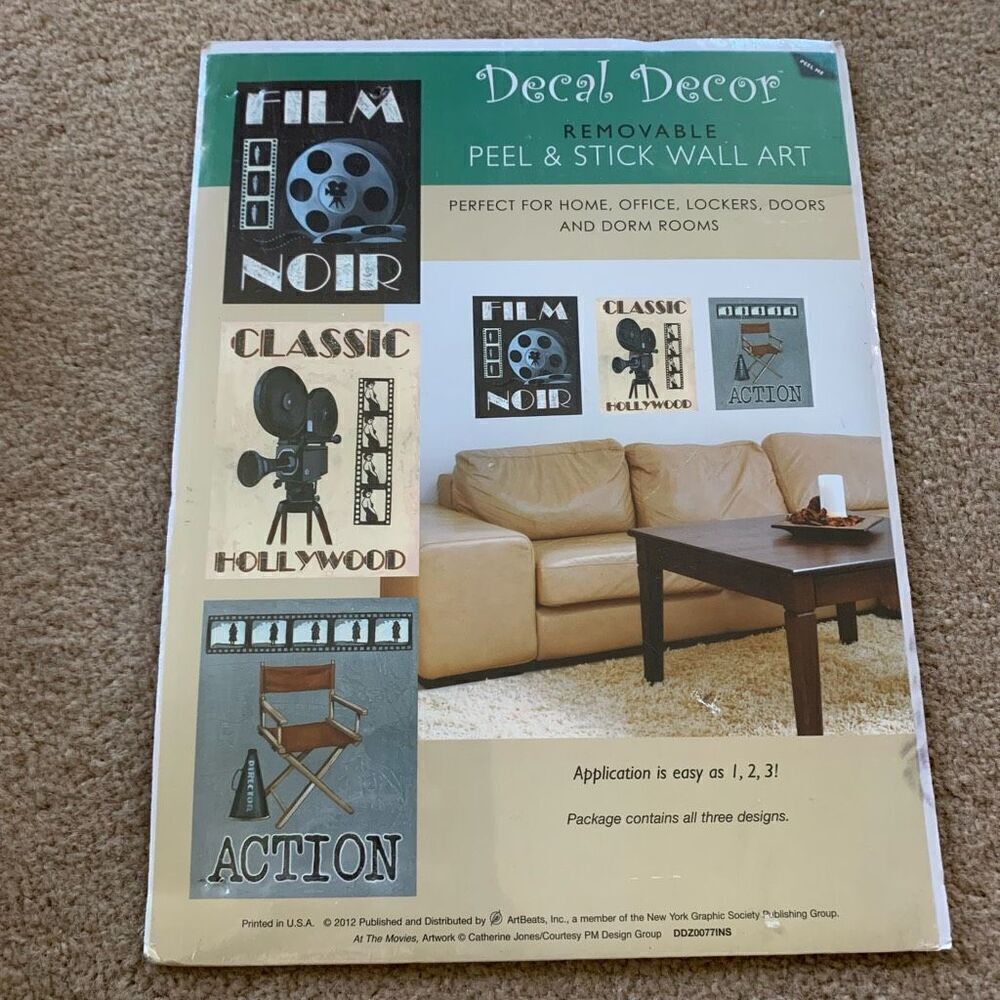 ArtBeats At The Movies Decal Decor Removable Peel & Stick Wall Art *New*